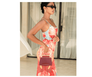 Mini Dana - Burgundy Lizard Embossed Bag - Maison OrientDania ShinkarMaison OrientHandbags