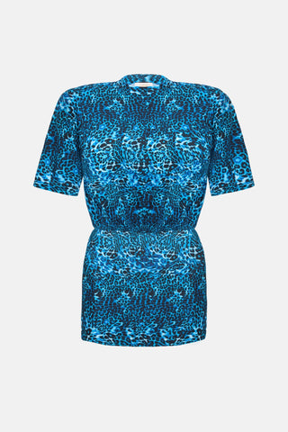 MIU T - SHIRT DRESS / BLUE LEOPARD PATTERN - Maison OrientNAIAMaison OrientClothing