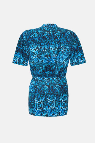 MIU T - SHIRT DRESS / BLUE LEOPARD PATTERN - Maison OrientNAIAMaison OrientClothing