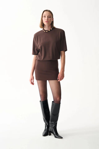 MIU T - SHIRT DRESS / BROWN - Maison OrientNAIAMaison OrientClothing