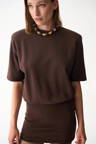 MIU T - SHIRT DRESS / BROWN - Maison OrientNAIAMaison OrientClothing