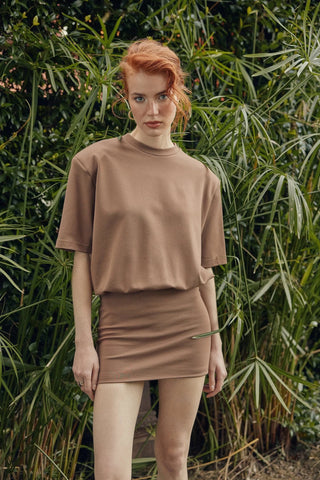 MIU T - SHIRT DRESS / LIGHT BROWN - Maison OrientNAIAMaison OrientClothing