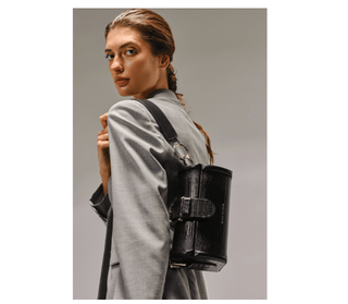 MOE - Black Lizard Embossed Bag - Maison OrientDania ShinkarMaison OrientHandbags