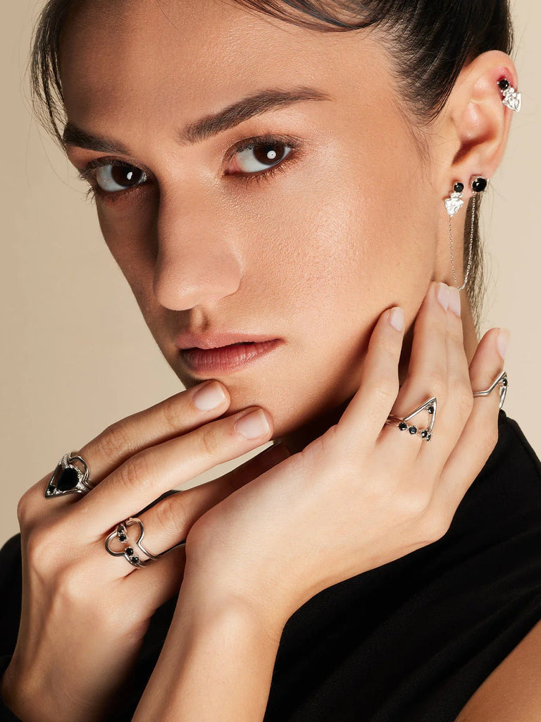 NADIA BLACK DUE SILVER EARRINGS - Maison OrientBodhitaMaison OrientJewelry
