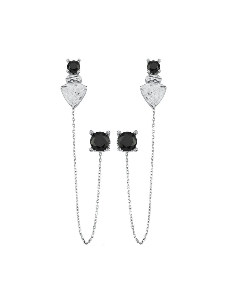 NADIA BLACK DUE SILVER EARRINGS - Maison OrientBodhitaMaison OrientJewelry