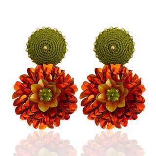 Orange Dahlia Earrings - Maison OrientPinar OzevlatMaison OrientJewelry