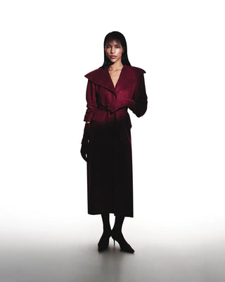 OVERSIZED SUEDE TRENCH COAT WITH WRINKLED SLEEVES - Maison OrientKris MaranMaison OrientClothing