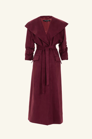 OVERSIZED SUEDE TRENCH COAT WITH WRINKLED SLEEVES - Maison OrientKris MaranMaison OrientClothing