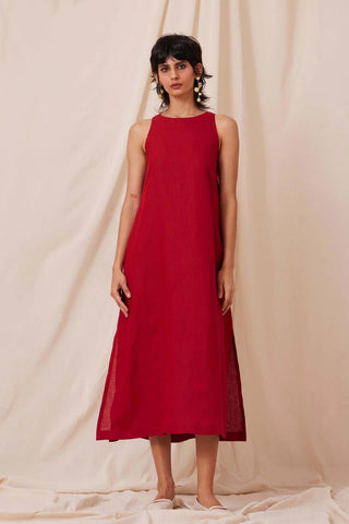 Pippa Red Linen Dress - Maison OrientThe Summer HouseMaison OrientDresses