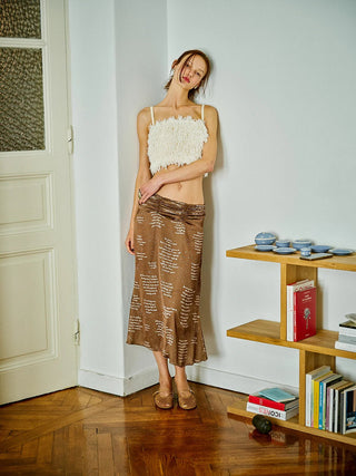 Pirouette Printed Ruched Satin Skirt - Maison OrientWAYTMaison OrientClothing