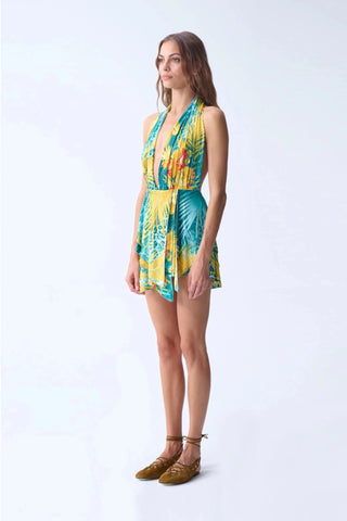 PIXIE DRESS / TURQUOISE YELLOW PATTERNED - Maison OrientNAIAMaison OrientClothing