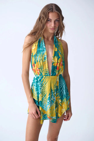 PIXIE DRESS / TURQUOISE YELLOW PATTERNED - Maison OrientNAIAMaison OrientClothing