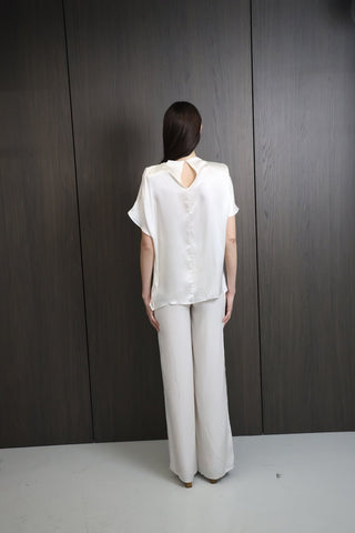 RELIAN Ivory Silk Draped Top - Maison OrientMAETMaison OrientTop