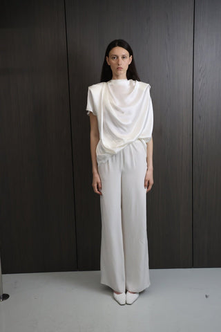 RELIAN Ivory Silk Draped Top - Maison OrientMAETMaison OrientTop