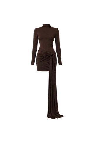 Romy Mini Jersey Dress Burnt Brown - Maison OrientNazli CerenMaison OrientDress