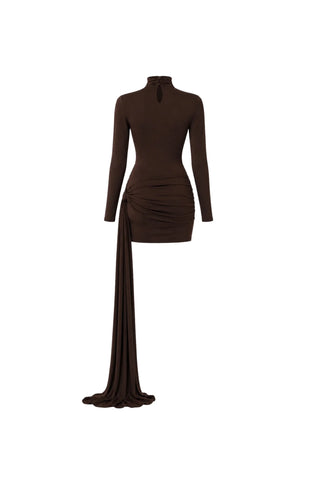 Romy Mini Jersey Dress Burnt Brown - Maison OrientNazli CerenMaison OrientDress