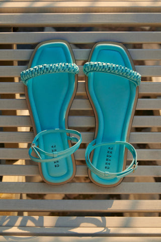Rovena Aqua Flat Ankle Cross Sandal - Maison OrientSerena UziyelMaison OrientShoes