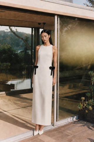 Sabine Midi Crepe Gown in Ivory - Maison OrientNazli CerenMaison OrientDress