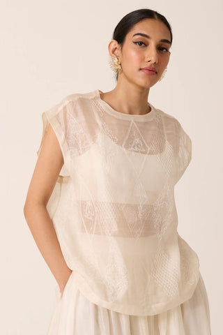 Sahir Handwoven Embroidered Top - Maison OrientThe Summer HouseMaison OrientShirts & Tops