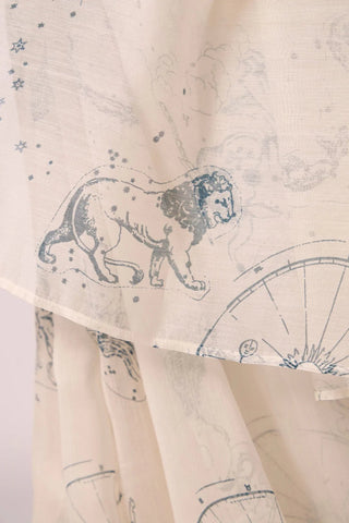 Saiph Zodiac Print Handwoven Saree - Maison OrientThe Summer HouseMaison OrientDresses