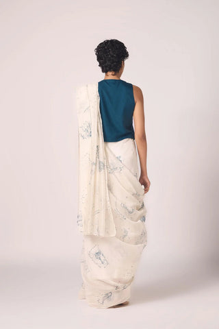 Saiph Zodiac Print Handwoven Saree - Maison OrientThe Summer HouseMaison OrientDresses
