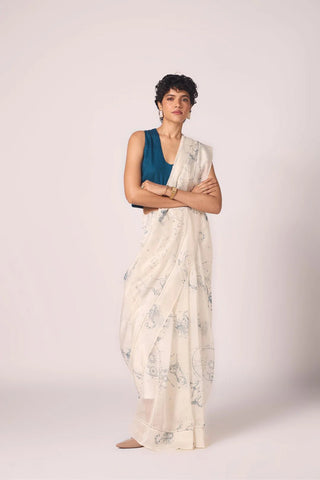 Saiph Zodiac Print Handwoven Saree - Maison OrientThe Summer HouseMaison OrientDresses