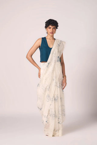 Saiph Zodiac Print Handwoven Saree - Maison OrientThe Summer HouseMaison OrientDresses