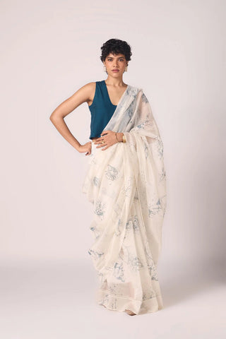 Saiph Zodiac Print Handwoven Saree - Maison OrientThe Summer HouseMaison OrientDresses