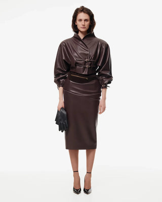 SCULPTED SKIRT WITH PLEATED DETAIL - Maison OrientKris MaranMaison OrientSkirt