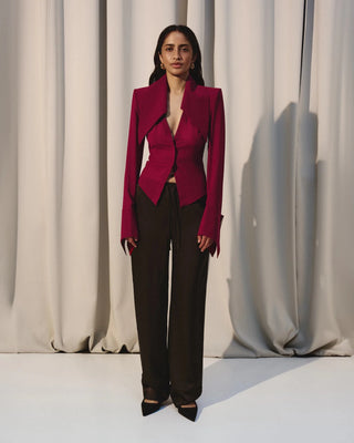 SHEER LOUNGE SHIRT WITH OVERSIZED COLLAR - Maison OrientKris MaranMaison OrientClothing