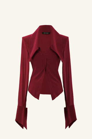 SHEER LOUNGE SHIRT WITH OVERSIZED COLLAR - Maison OrientKris MaranMaison OrientClothing