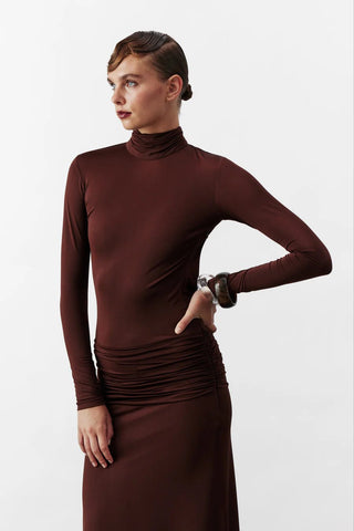 Sienna Long Jersey Dress in Burnt Brown - Maison OrientNazli CerenMaison OrientClothing