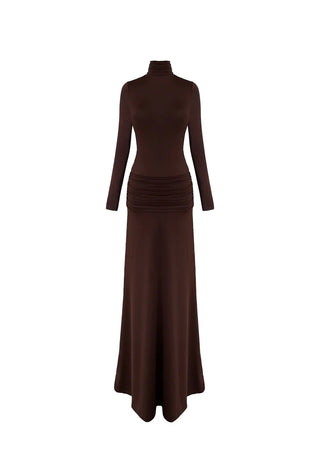 Sienna Long Jersey Dress in Burnt Brown - Maison OrientNazli CerenMaison OrientClothing