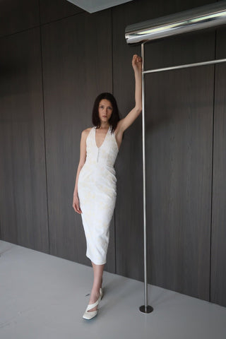 SIERA White Floral Embroidery Midi Dress - Maison OrientMAETMaison OrientDress