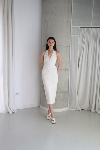 SIERA White Floral Embroidery Midi Dress - Maison OrientMAETMaison OrientDress
