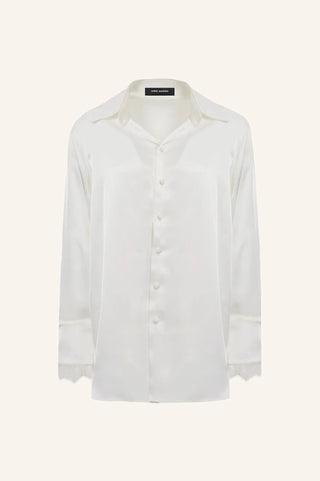 SILKY LOUNGE SHIRT WITH LACE - Maison OrientKris MaranMaison OrientClothing