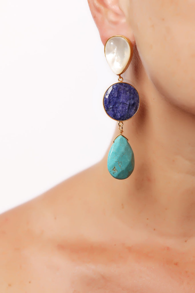 SKY in Lapis Lazuli and Mother of Pearls - Maison OrientChadia HamatiMaison OrientEarrings