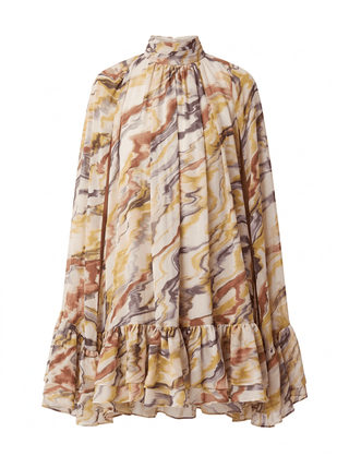 SOFIA MINI CAPE DRESS / YELLOW PATTERNED - Maison OrientNAIAMaison OrientClothing
