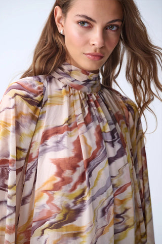 SOFIA MINI CAPE DRESS / YELLOW PATTERNED - Maison OrientNAIAMaison OrientClothing