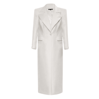 STRAIGHT CUT MAXI COAT WITH ROSE BUTTONS - Maison OrientKris MaranMaison OrientClothing