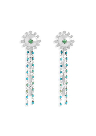 Stupa turquoise chain earring - Maison OrientNe NepalMaison OrientJewelry