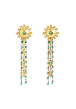 Stupa turquoise chain earring - Maison OrientNe NepalMaison OrientJewelry