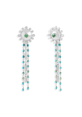 Stupa turquoise chain earring - Maison OrientNe NepalMaison OrientJewelry
