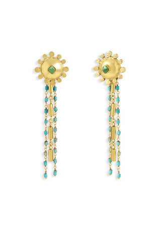 Stupa turquoise chain earring - Maison OrientNe NepalMaison OrientJewelry