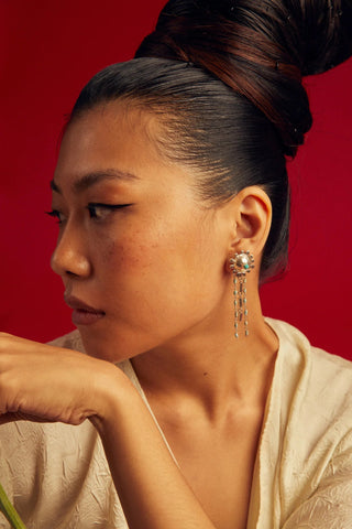 Stupa turquoise chain earring - Maison OrientNe NepalMaison OrientJewelry