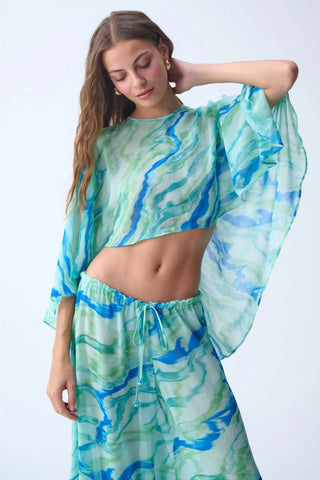 SUMMER CAPE / MINT PATTERNED - Maison OrientNAIAMaison OrientClothing