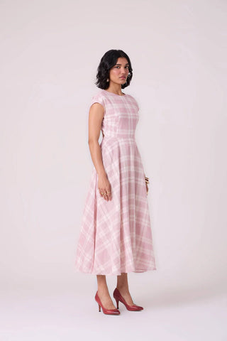 Svetla Red Checkered Handwoven Dress - Maison OrientThe Summer HouseMaison OrientDresses