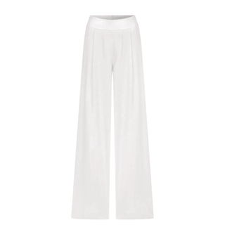 Tina Trousers in White with Satin Waistband - Maison OrientNazli CerenMaison OrientClothing