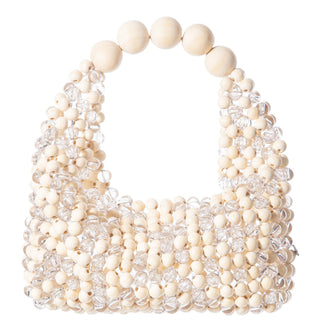 Transparent and beige medium Jodie beaded bag - Maison Orient0711 TbilisiMaison OrientMini Bag