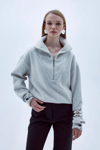 Travis Wool Blend Zip - Neck Jumper - Maison OrientNazli CerenMaison OrientClothing